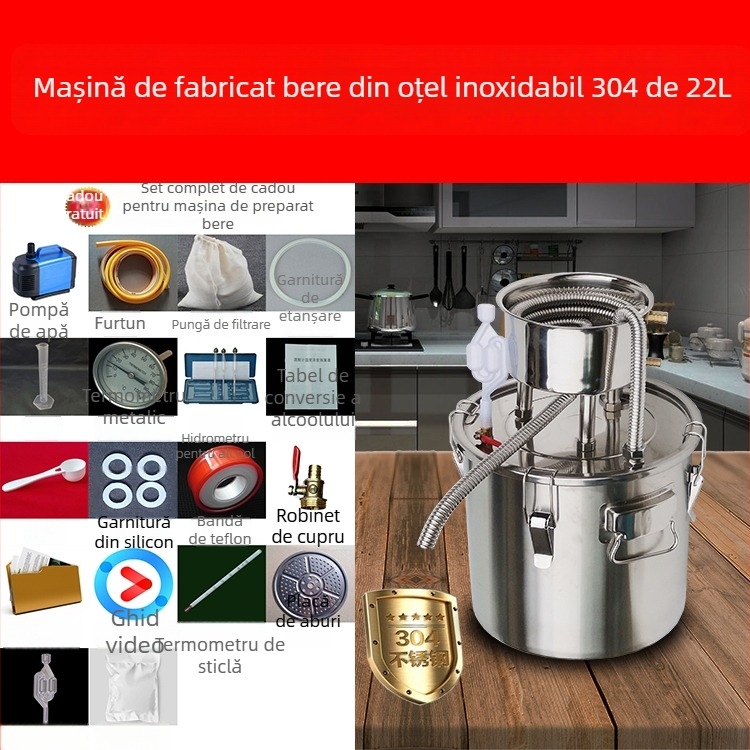 Mașină de distilat vin acasă, distilator compact, aparat mic pentru vin și băuturi spirtoase