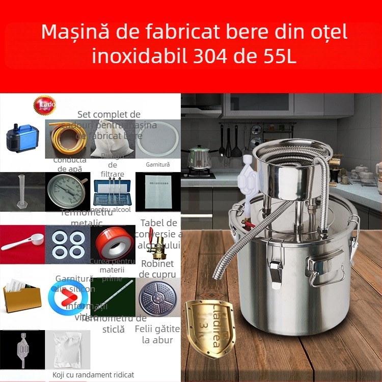 Mașină de distilat vin acasă, distilator compact, aparat mic pentru vin și băuturi spirtoase