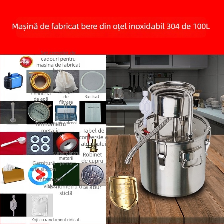 Mașină de distilat vin acasă, distilator compact, aparat mic pentru vin și băuturi spirtoase