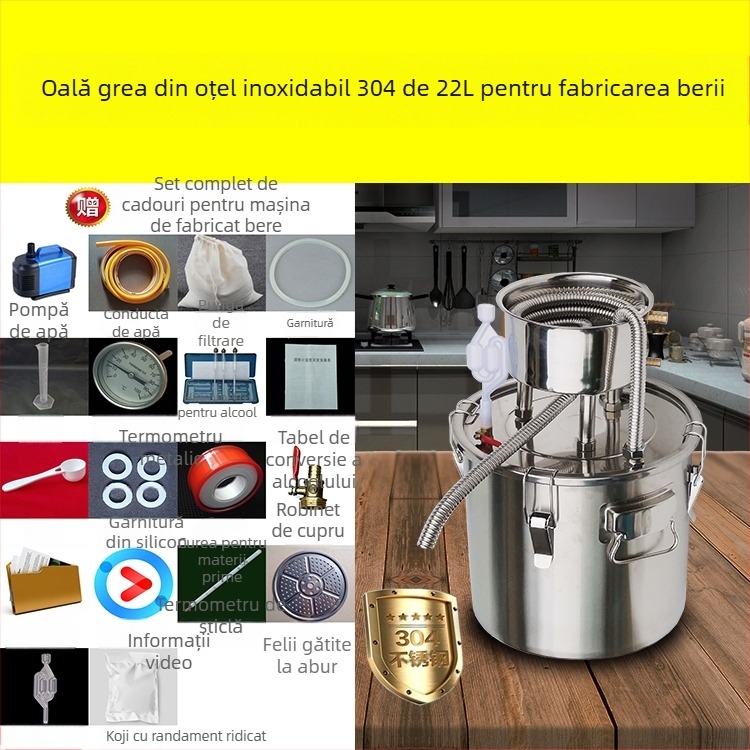 Mașină de distilat vin acasă, distilator compact, aparat mic pentru vin și băuturi spirtoase