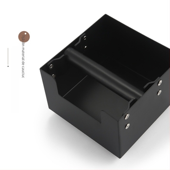 Cutie din oțel inoxidabil pentru resturi de cafea, cu sertar, neagră, compactă