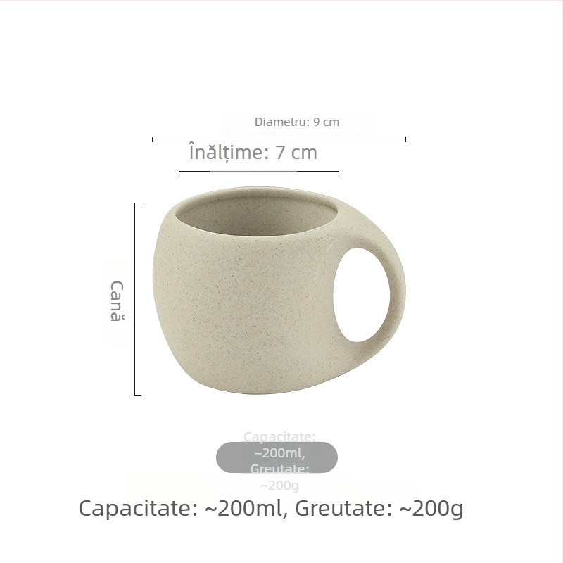 Set ceramic de cafea cu farfurioare – cești latte și espresso, design elegant, de înaltă calitate