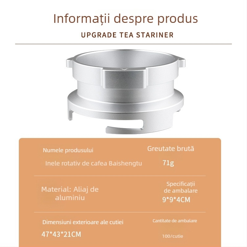 Inel din aliaj, rotativ, 58 mm, pentru praf de cafea, adaptor pentru mânerul aparatului de cafea
