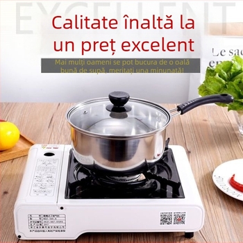 Oală de supă din oțel inoxidabil, în stil coreean, cu insert pentru aburi și oală pentru lapte, cu mâner unic și mâner dublu, vas multifuncțional de gătit