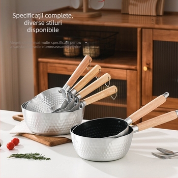 Oală Yukihira japoneză din aluminiu, antiaderentă, pentru gătit tăiței, hot pot picant, tăiței din orez, tăiței instant, și mâncare pentru copii