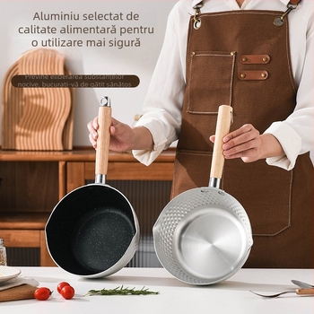Oală Yukihira japoneză din aluminiu, antiaderentă, pentru gătit tăiței, hot pot picant, tăiței din orez, tăiței instant, și mâncare pentru copii