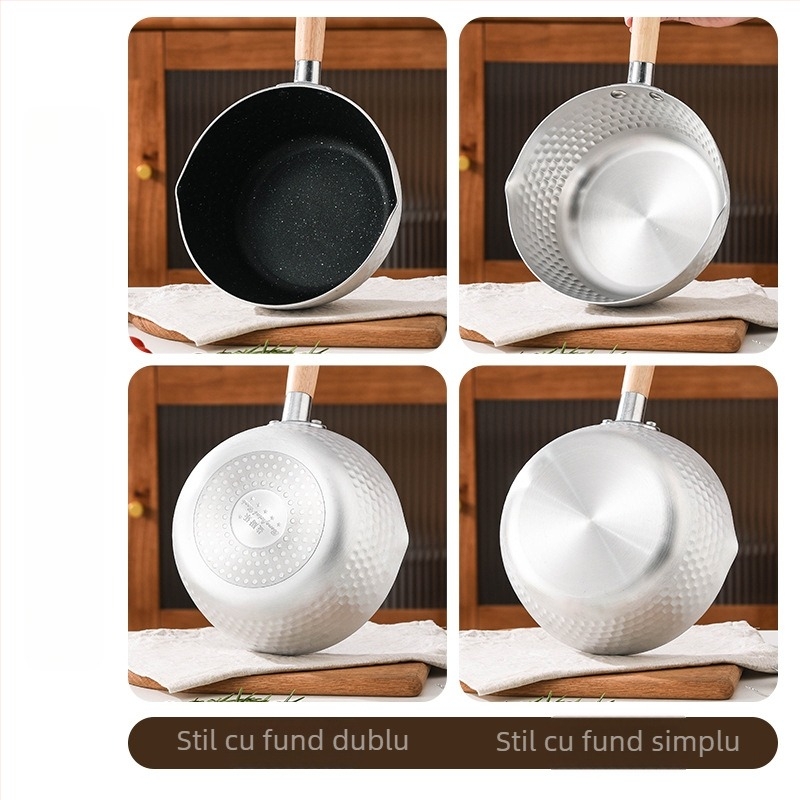 Oală Yukihira japoneză din aluminiu, antiaderentă, pentru gătit tăiței, hot pot picant, tăiței din orez, tăiței instant, și mâncare pentru copii