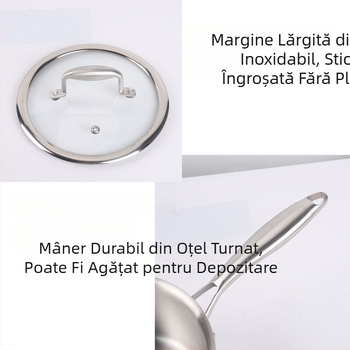 Oală din oțel inoxidabil cu trei straturi – multifuncțională pentru supă, încălzire lapte, aburi și gătit, fără strat, oală mică pentru hrana bebelușilor