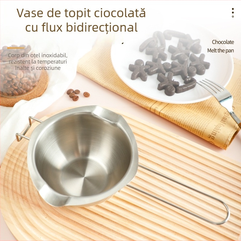 Oală de lapte din oțel inoxidabil 304 pentru topirea untului, brânzei și ciocolatei — vas de bucătărie