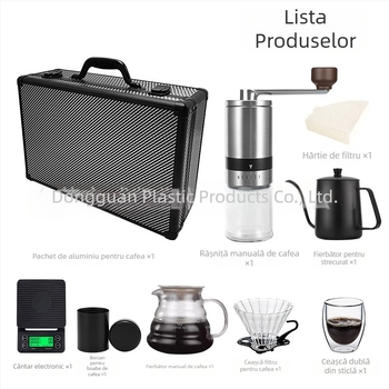 Set portabil pour-over de cafea pentru exterior, cu cântar și cană, set modular