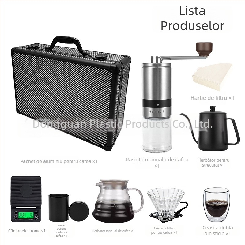 Set portabil pour-over de cafea pentru exterior, cu cântar și cană, set modular