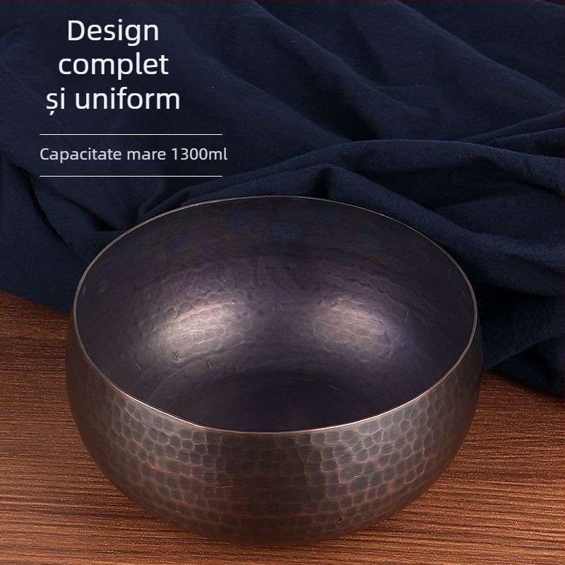 Set de ceai din cupru pur: ceașcă și bol pentru spălarea ceaiului, bazin de apă în stil Zen japonez retro și borcan pentru zațul de ceai, accesorii pentru ceremonia ceaiului