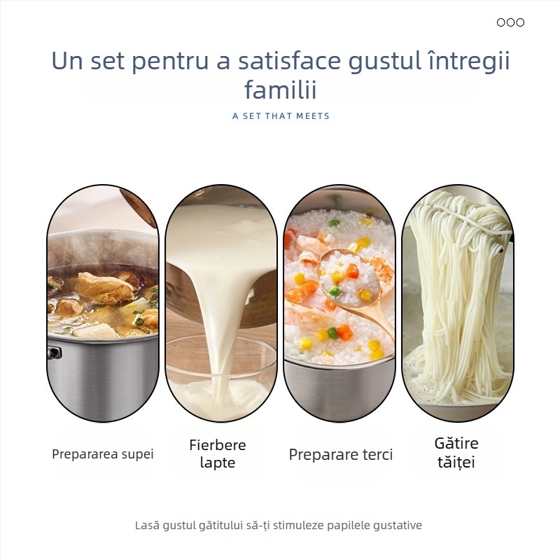 Oală de lapte din oțel inoxidabil 304, cu strat antiaderent, pentru hrana bebelușilor, vas mic multifunctional pentru aburi