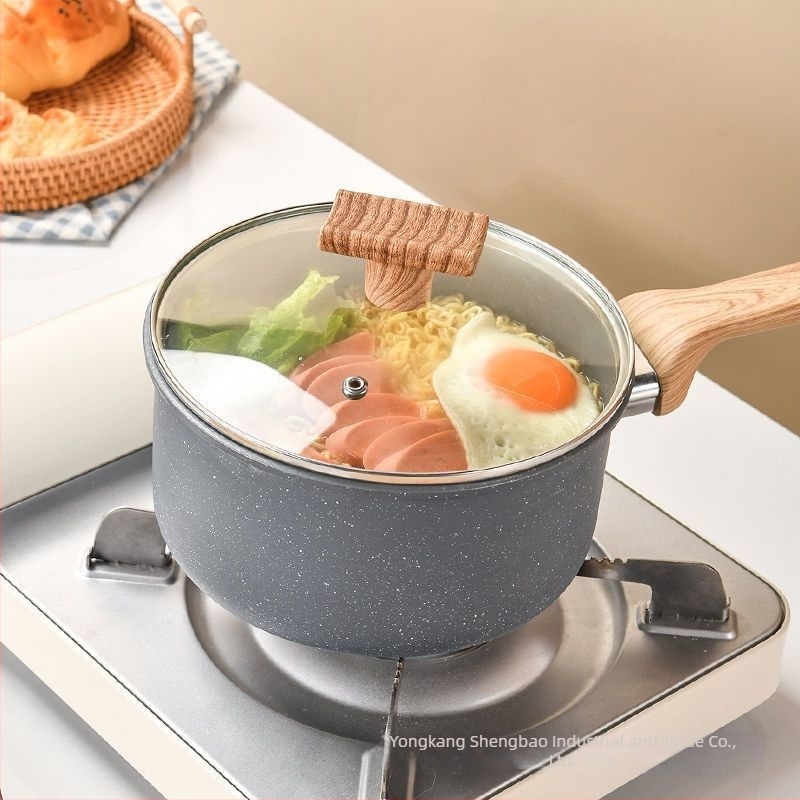 Model Maifan – set de oale antiaderente cu model Maifan: oală pentru lapte, oală pentru supă, oală pentru hrana bebelușilor, oală pentru tăiței instant, oală pentru fierbere, wok, tigaie pentru mic dejun