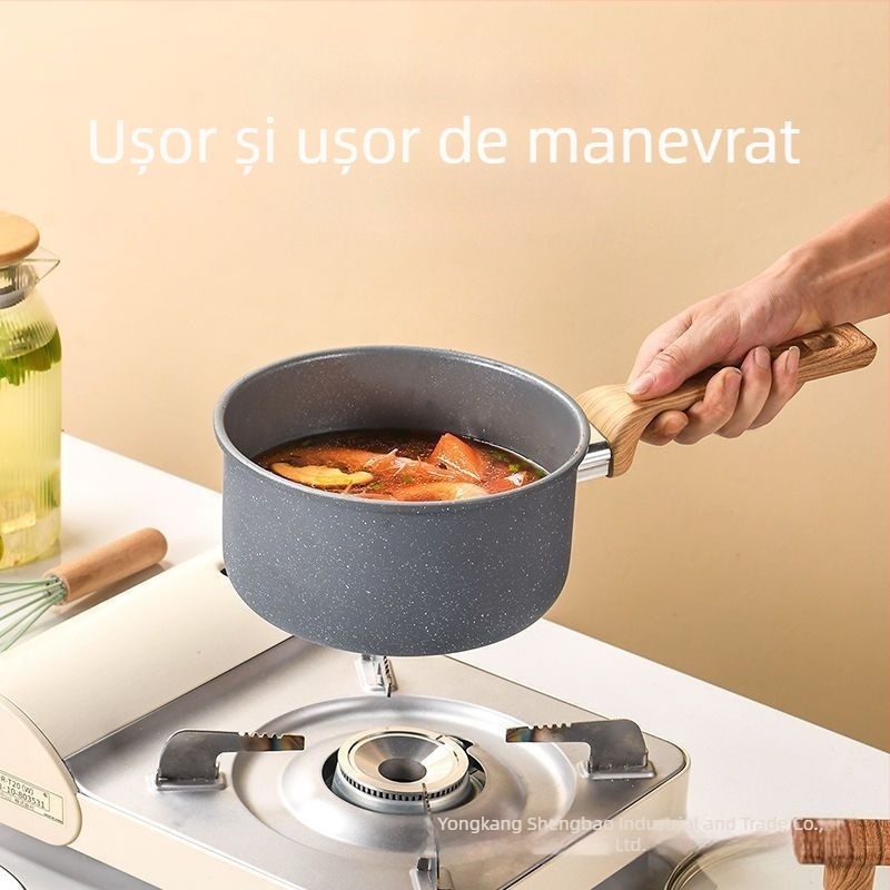 Model Maifan – set de oale antiaderente cu model Maifan: oală pentru lapte, oală pentru supă, oală pentru hrana bebelușilor, oală pentru tăiței instant, oală pentru fierbere, wok, tigaie pentru mic dejun