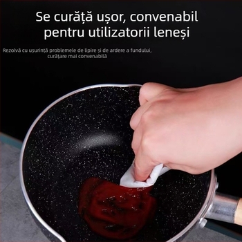 Tigaie japoneză antiaderentă cu piatră Maifan, bază multiplă – pentru orez, tăiței, prăjit și supe, compatibilă plita cu inducție
