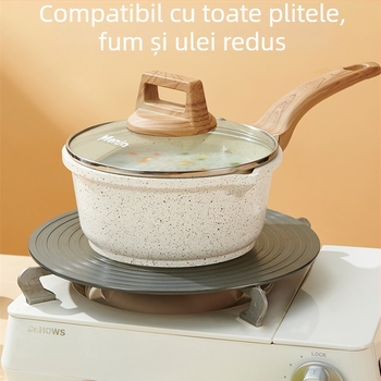 Piatră Maifan – oală mică de lapte pentru hrana bebelușilor, oală all-in-one pentru prăjit și fierbere, antiaderentă, oală de uz casnic multifuncțională pentru supe și tăiței instant
