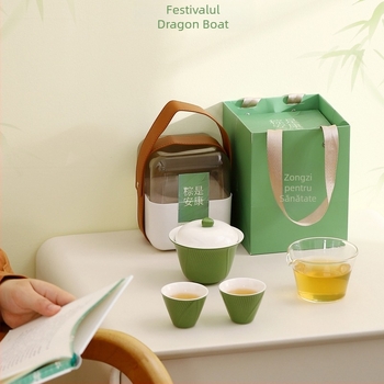 Set cadouri ceramice pentru clienții companiei, personalizare cu logo