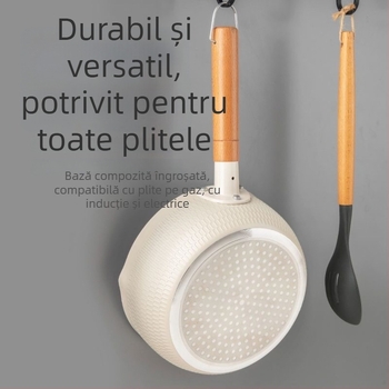 Oală antiaderentă cu piatră Maifan, pentru lapte și tăiței instant, universală pentru hrana bebelușilor, compatibilă cu plitele cu inducție și gaz, îngroșată și durabilă