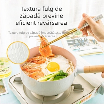 Oală antiaderentă cu piatră Maifan, pentru lapte și tăiței instant, universală pentru hrana bebelușilor, compatibilă cu plitele cu inducție și gaz, îngroșată și durabilă