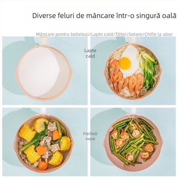 Oală antiaderentă cu piatră Maifan, pentru lapte și tăiței instant, universală pentru hrana bebelușilor, compatibilă cu plitele cu inducție și gaz, îngroșată și durabilă