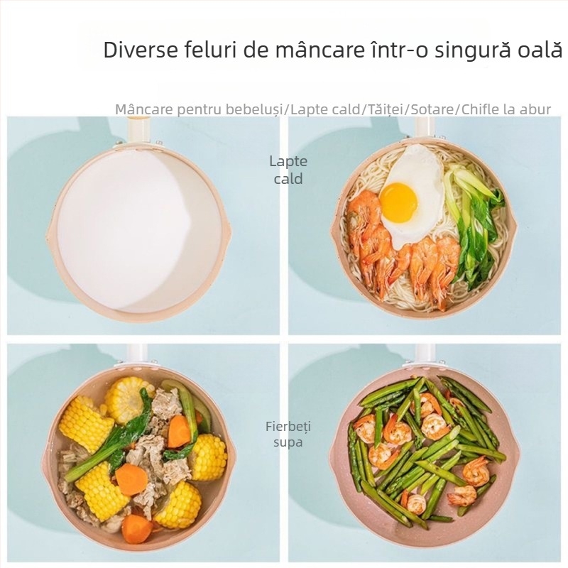 Oală antiaderentă cu piatră Maifan, pentru lapte și tăiței instant, universală pentru hrana bebelușilor, compatibilă cu plitele cu inducție și gaz, îngroșată și durabilă