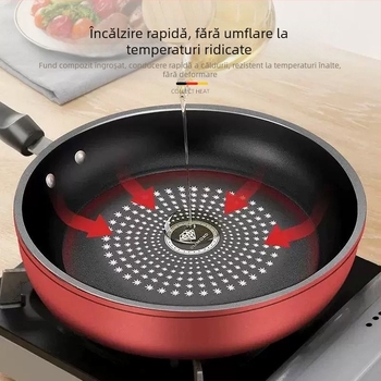 Tigaie multifuncțională antiaderentă cu suprafață cristal-diamant, bază plată îngroșată și bază compozită cu două straturi, potrivită pentru fripturi și sotare, personalizarea siglei disponibilă