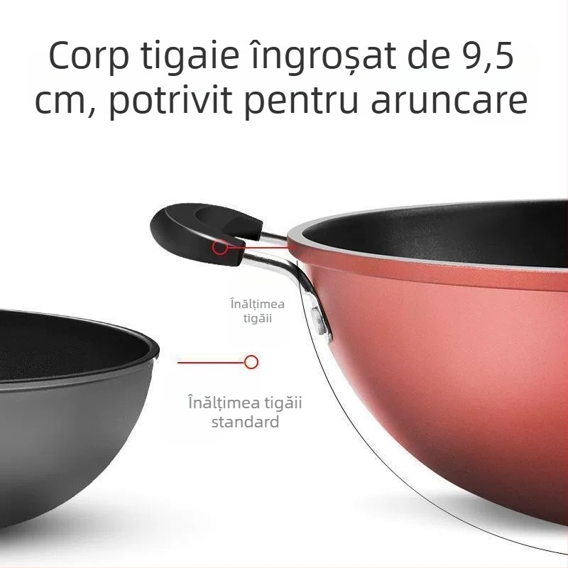 Tigaie multifuncțională antiaderentă cu suprafață cristal-diamant, bază plată îngroșată și bază compozită cu două straturi, potrivită pentru fripturi și sotare, personalizarea siglei disponibilă