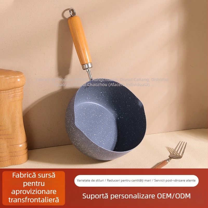 Oală Yukihira în stil Japonez, antiaderentă, pentru lapte și supă, multifuncțională, compatibilă cu plite cu inducție și gaz