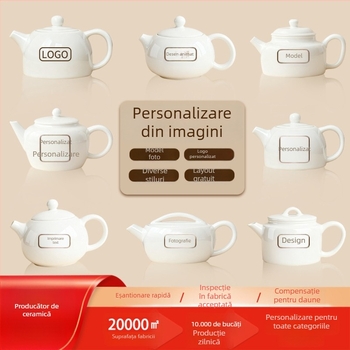 Set de ceai din porțelan cu boluri cu capac, modele personalizabile, mostre de producție