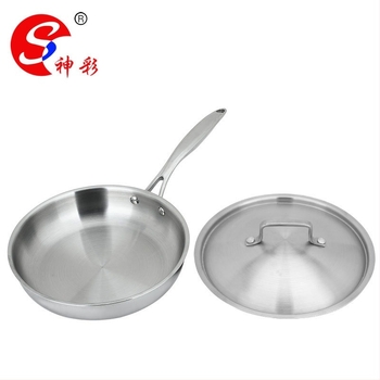 Tigaie din oțel inoxidabil 304, fund plat, antiaderent, fără strat, 24/26 cm, tigăie pentru clătite