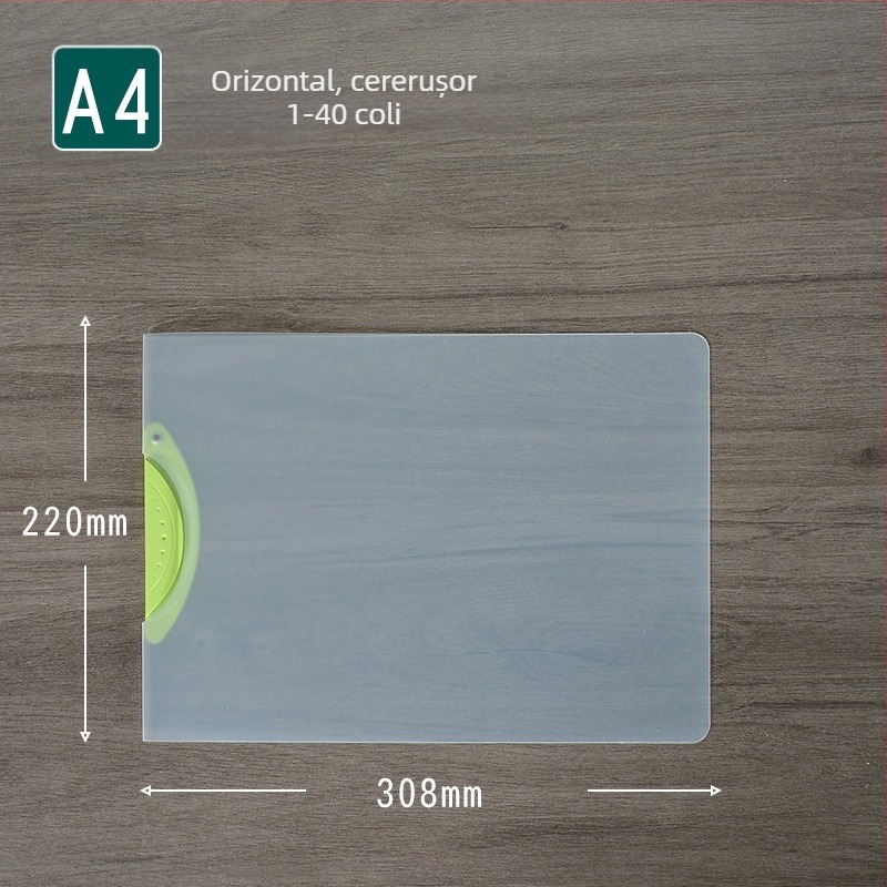 Folder rotativ cu clemă de depozitare, dosar transparent pentru rapoarte, format A4, model EQ321, clemă cu tijă, capac A5, format B5