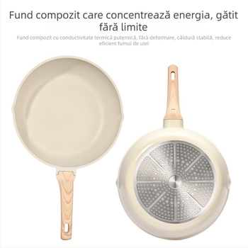 Wok din aluminiu cu piatră Maifan, antiaderent, pentru uz casnic, compatibil cu plitele pe gaz și inducție