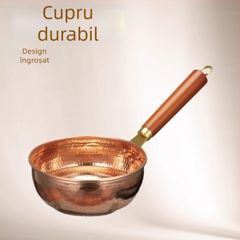 Oală cupru de 20 cm pentru tăiței de orez și hot pot cu carne de vită, gătire la aburi, fără capac, 1,1–2 L, compatibil aragaz pe gaz