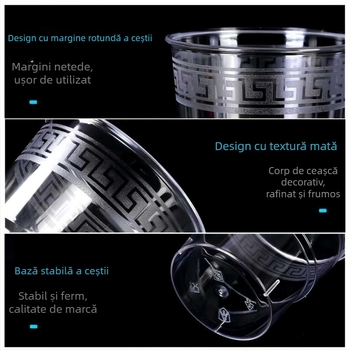 Pahar de unică folosință din plastic rigid, stil avionic, design îngroșat, 50 buc