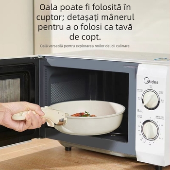Set de vase ceramice pentru gospodărie cu mâneri detașabile, vase antiaderente din piatră Maifan, tigaie, oală de supă, oală pentru lapte, set complet de oale