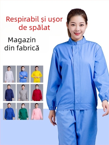 Set de haine de lucru cu mâneci lungi, respirabil, multicolor, fără praf, pentru fabrici alimentare și spații de producție
