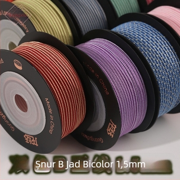 Dragon Knot ață Jade bicoloră 1,5 mm țesută manual, multicoloră pentru bijuterii DIY