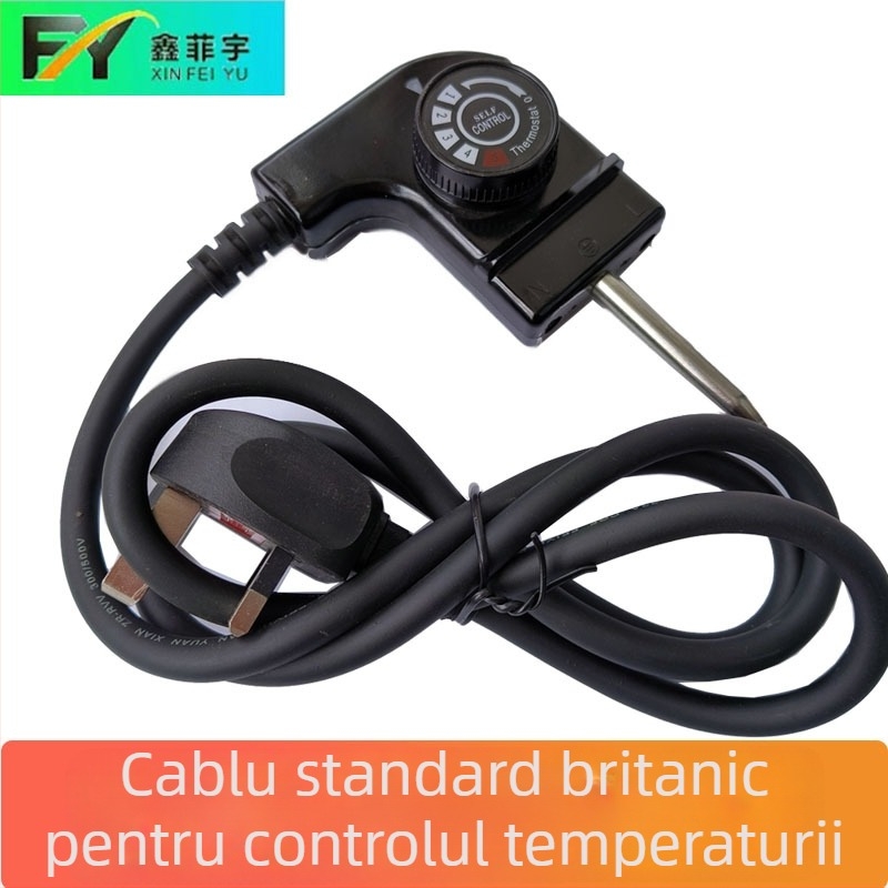 Cablu de alimentare cu trei pini, în stil britanic, 13A, cu cupru pur, conductor termostat pentru oală electrică/grill, priză plată