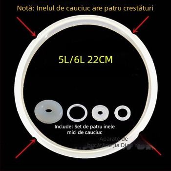 Set de garnituri pentru oală electrică sub presiune de 5 L – inel etanș 22 cm din silicon și inel etanș 22 cm din cauciuc