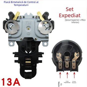 Cuplaj termostat pentru fierbător electric – set conectori bi-metalice superior și inferior