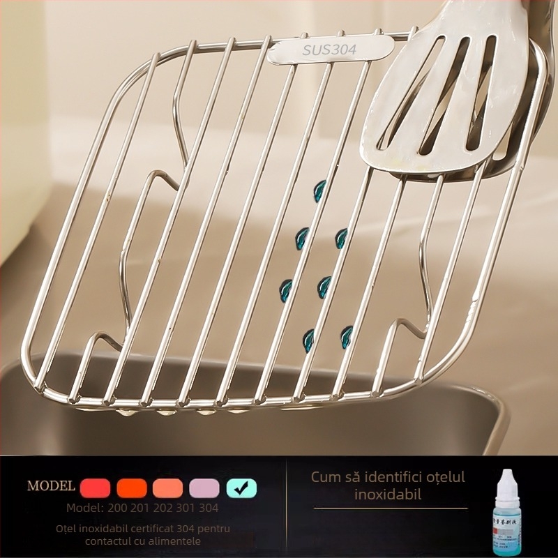 Accesorii interioare din oțel inoxidabil pentru grătarul cu aer al friteuzei: grătar pătrat pentru barbecue, filtru de ulei și plasă de scurgere a uleiului, cu suport
