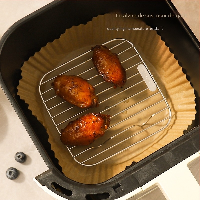 Accesorii interioare din oțel inoxidabil pentru grătarul cu aer al friteuzei: grătar pătrat pentru barbecue, filtru de ulei și plasă de scurgere a uleiului, cu suport