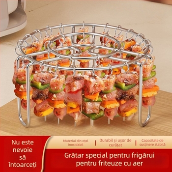 Suport U din oțel inoxidabil pentru frigărui, grătar vertical pentru barbecue, fără a fi necesar să rotești frigărui