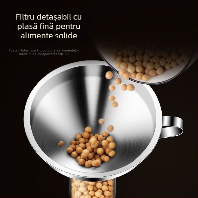Pâlnie din oțel inoxidabil îngroșat, diametru mare, cu filtru, pentru turnarea uleiului și a vinului, lingură de vin.