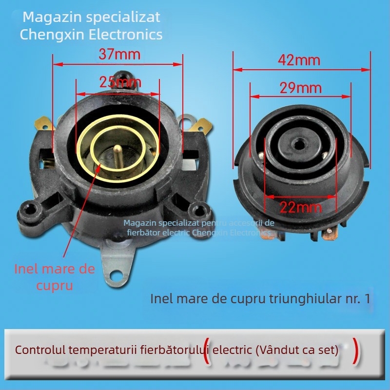 Set de accesorii pentru fierbător electric: bază cu termostat și control al temperaturii, întrerupător, conector și cuplă