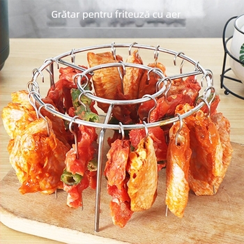 Raft de aburi din oțel inoxidabil, înălțat, pentru bucătărie, cuptor vertical, suport rotund pentru frigărui cu aer