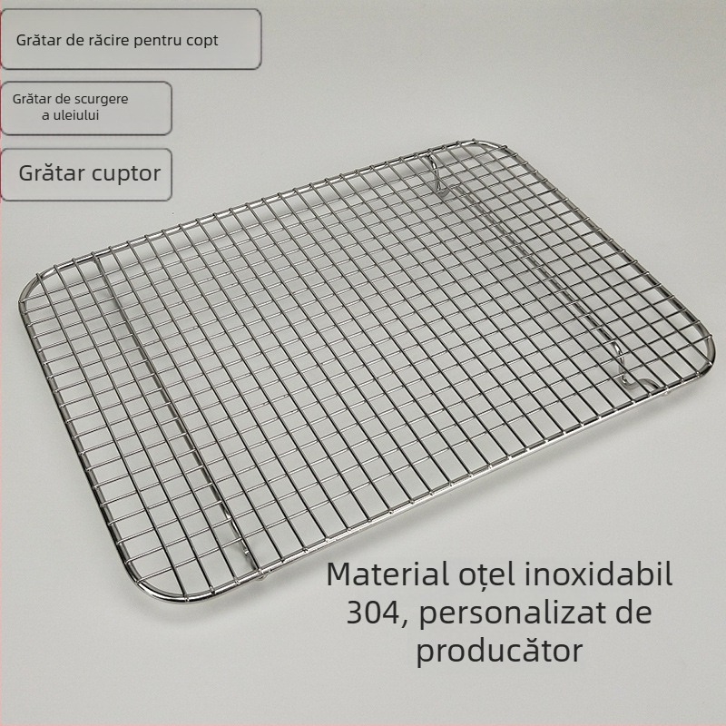 Grilaj de răcire portabil pentru cofetărie, accesoriu de cuptor pătrat din oțel inoxidabil 304, pentru grătar și carne