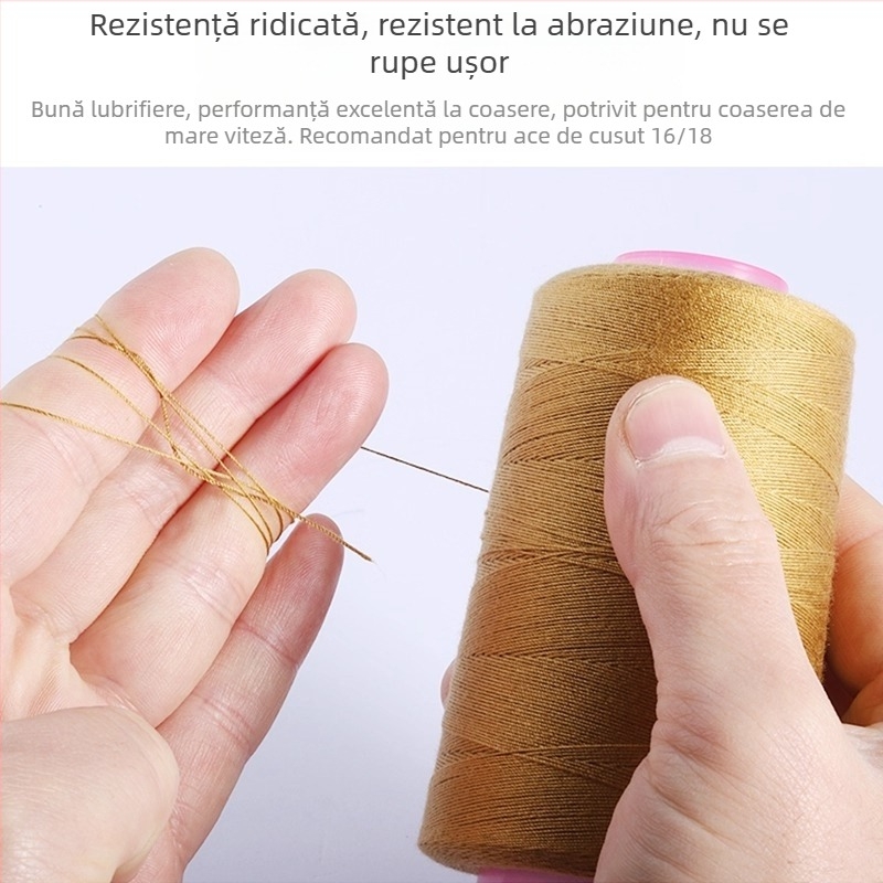 Fir poliester colorat 203 șiruri pentru jeanși, fir gros pentru mașina de cusut uz casnic, cusut manual haine și pălării, tambur de ață pagoda