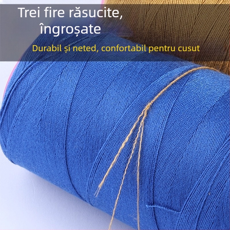 Fir poliester colorat 203 șiruri pentru jeanși, fir gros pentru mașina de cusut uz casnic, cusut manual haine și pălării, tambur de ață pagoda